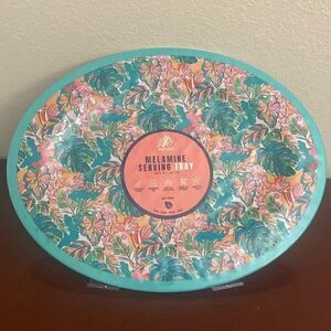 🌴🌺 Samba Tropical Melamine Tray With Beautiful Colors of Pinks and Greens!!